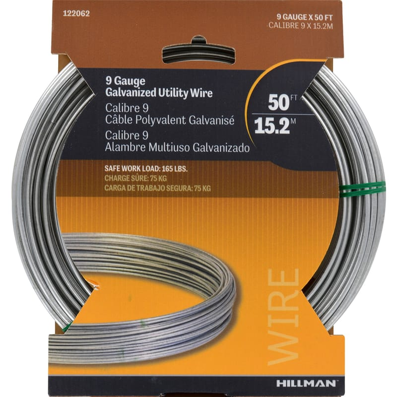 Hillman Galvanized Washing Wire, 50 Feet, Gray