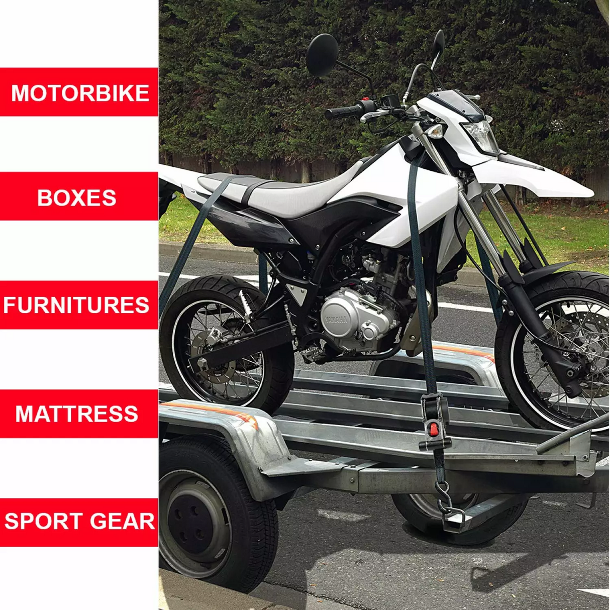 رباط تثبيت قابل للسحب من ماستر لوك مع خطافات على شكل حرف S، 3 أمتار × 25 مم، أسود