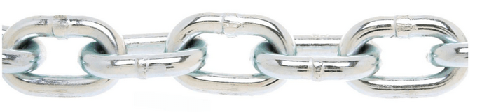 سلسلة ملفوفة مقاومة للصدأ مطلية بالزنك من الدرجة30 من كامبل ، 250 قدم/دلو، 3/16 بوصة