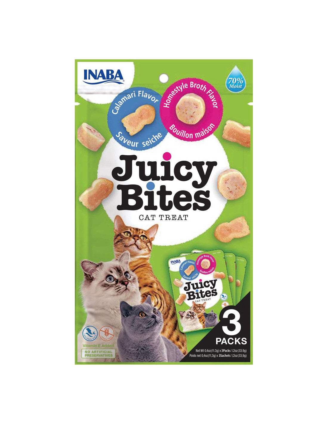 طعام للقطط إينابا جوسي بايتس بطعم الالكاليماري 3 أكياس - 11.3 جرام