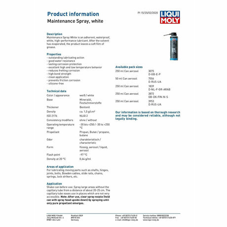 Liqui Moly Maintenance Spray White 250 ml