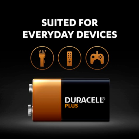 Duracell Alkaline Batteries, 9 Volt, 1 Piece - Black