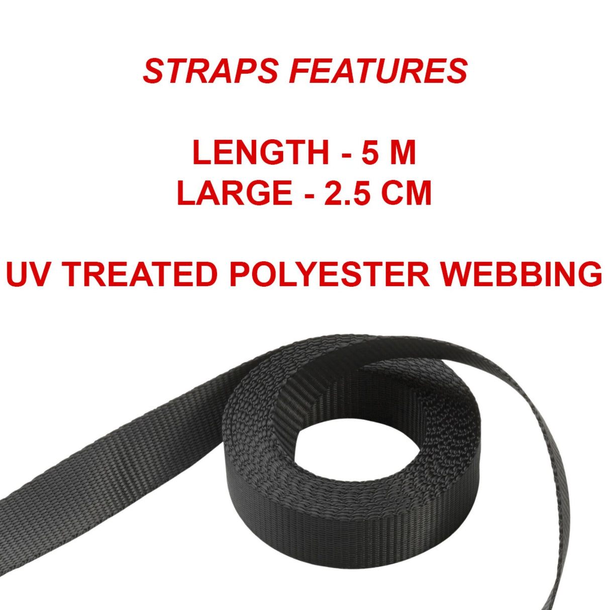 حزام تثبيت بخطافين من ماستر لوك، 5×25 مم، أسود