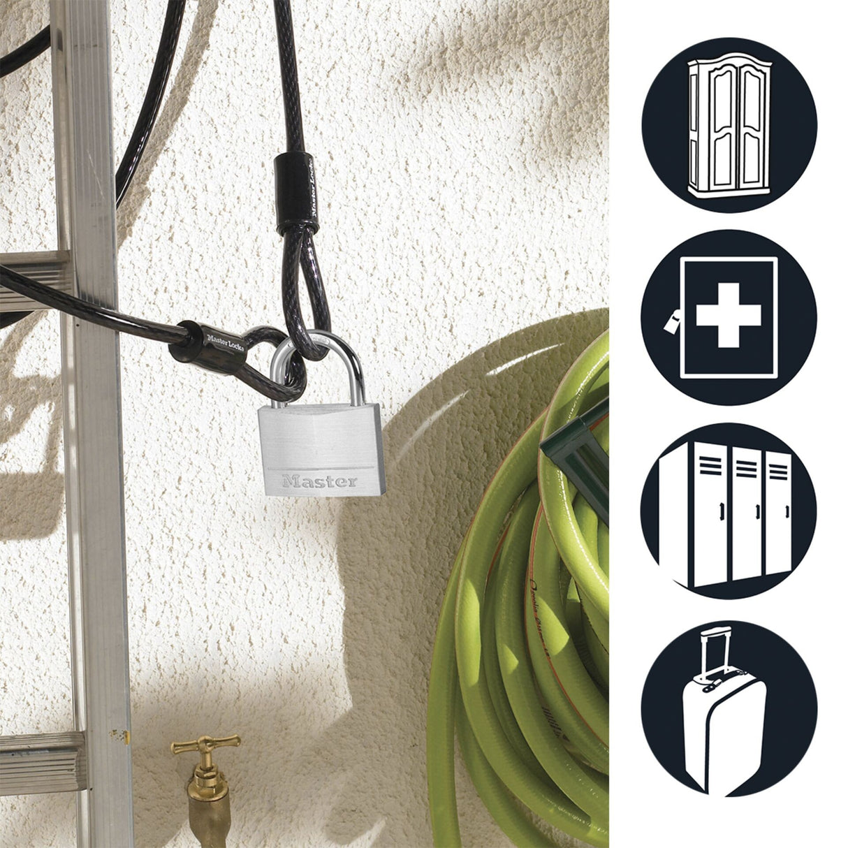 Master Lock Hardened Steel Padlock, 60mm, Silver