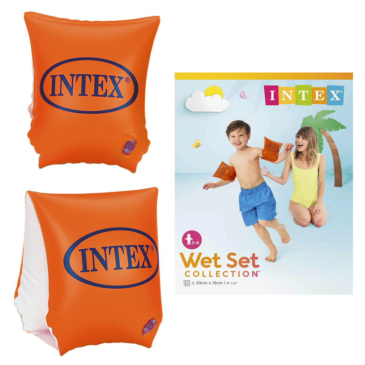 Intex Deluxe Swim Arms, Orange - INT58642