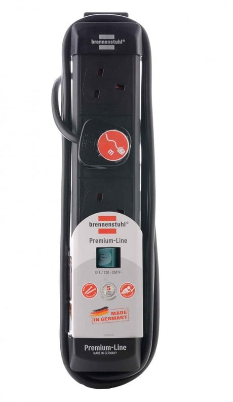 Brennenstuhl Premium Line 3-Outlet Power Strip, 5m - Black