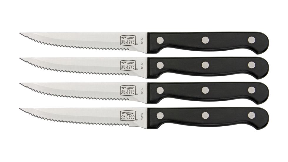 Chicago Cutlery Essentials Steak Knife Set SS Black 4Pc.
