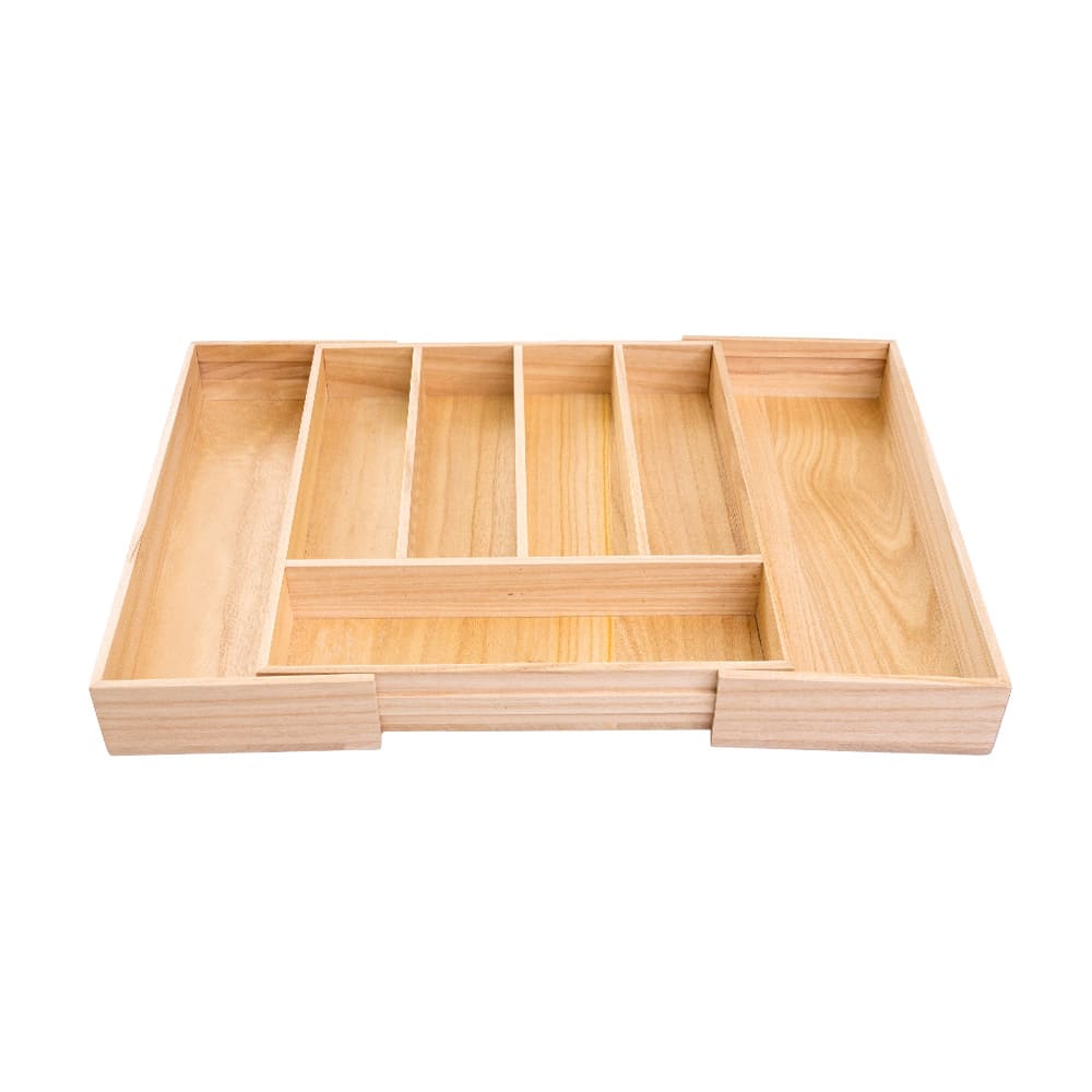 Expandable Wood Cutlery Tray Natural