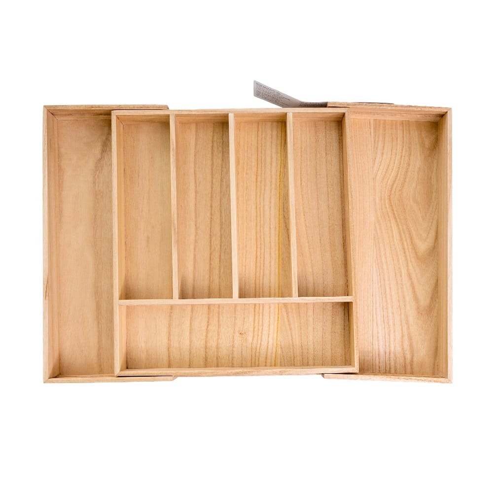 Expandable Wood Cutlery Tray Natural