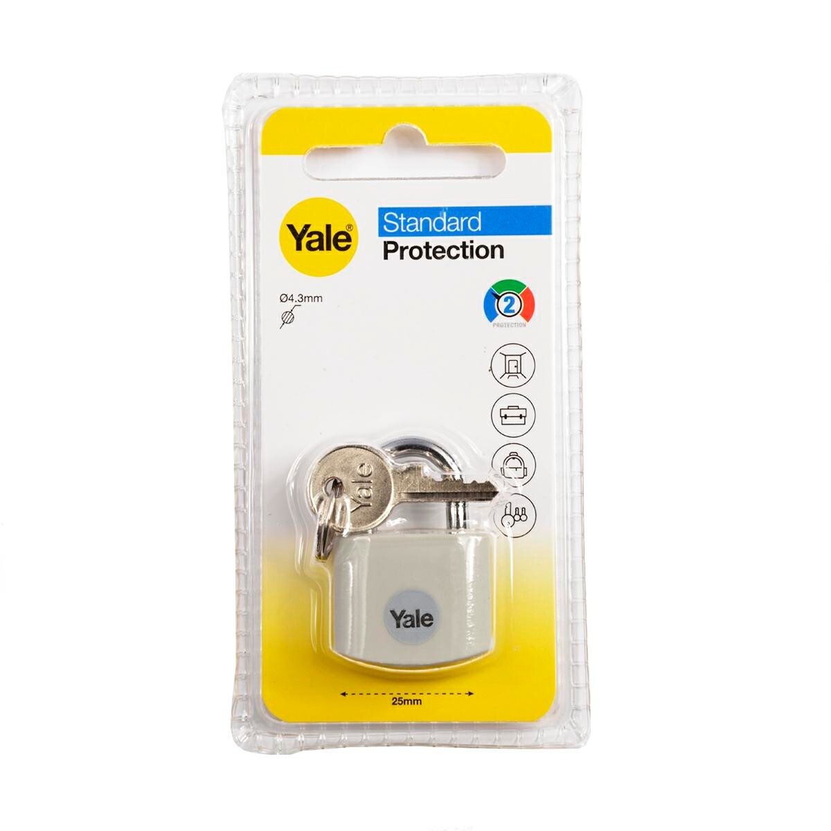 Yale Padlock Aluminium 25 mm Grey