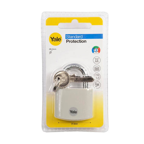 Yale Padlock Aluminium 38mm Grey 3Keys