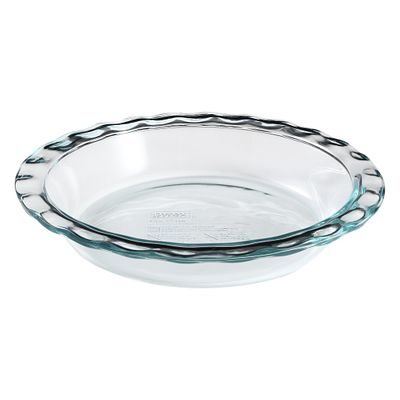 Pyrex Round Glass Pie Dish, 9.5", Clear
