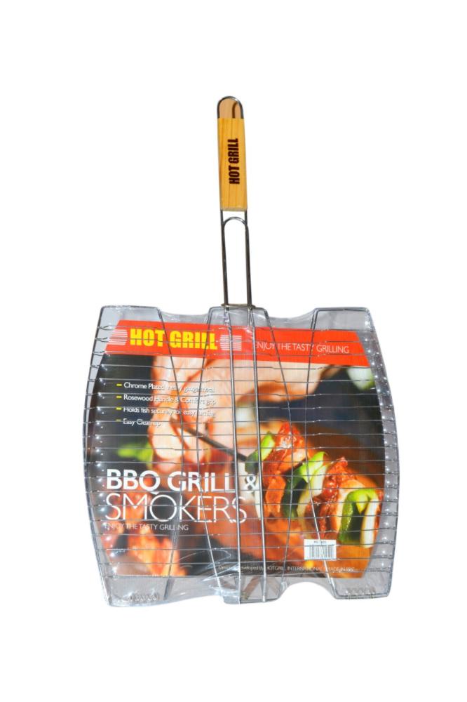 هوت جريل شواية سمك غير لاصقة مع غطاء، موديل 5825 - فضي