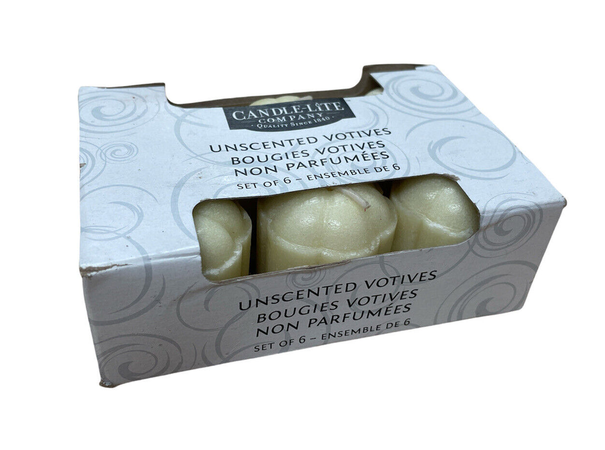 شموع فوتيف بدون رائحة من كاندل لايت، 6 قطع، ابيض
