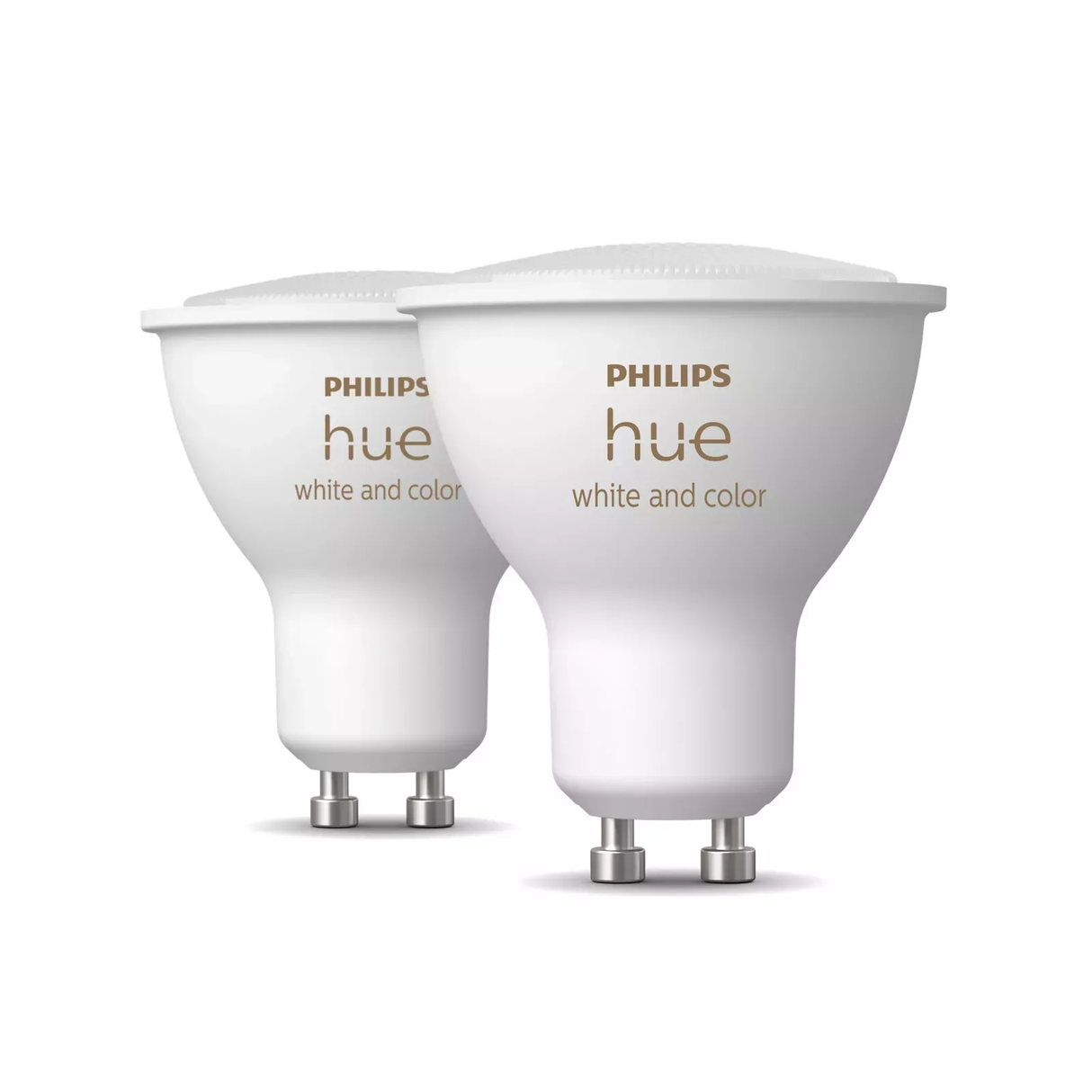 Philips Hue GU10 Bluetooth Color Bulb, 2 Pack, 6W - White