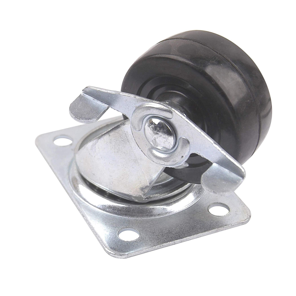 عجلة ترو جارد مطاطية دوارة مع فرامل احتكاك جانبية، 2 بوصة، 125 رطل، أسود