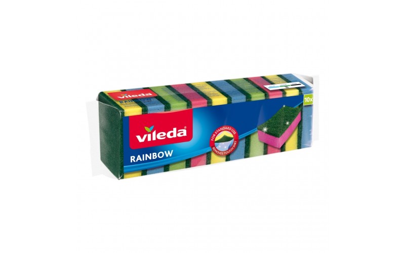 Vileda Rainbow dishwashing Sponge 10 pcs