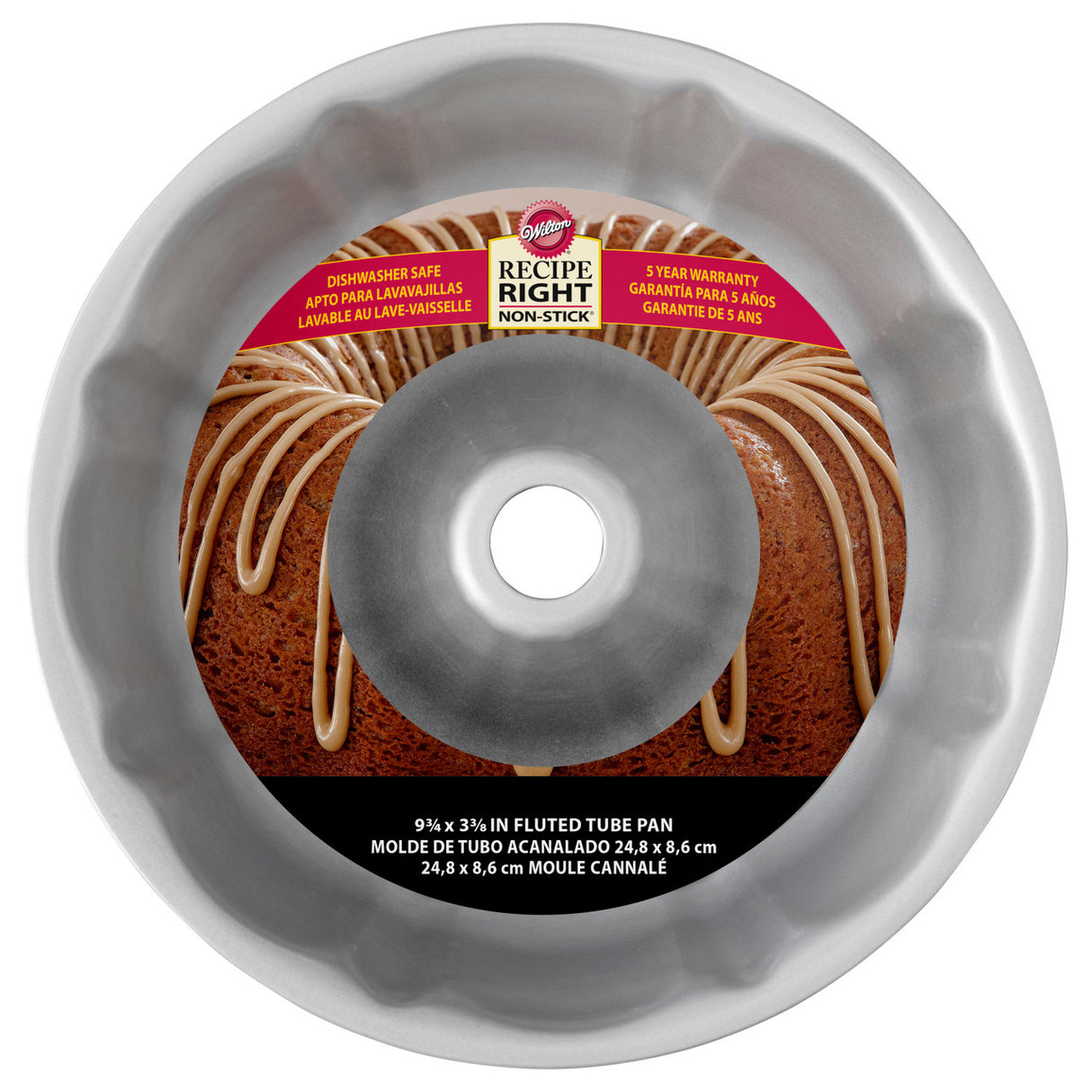 Wilton Recipe Right Non-Stick Fluted Tube Cake Pan, 9.75 x 3.37-Inch