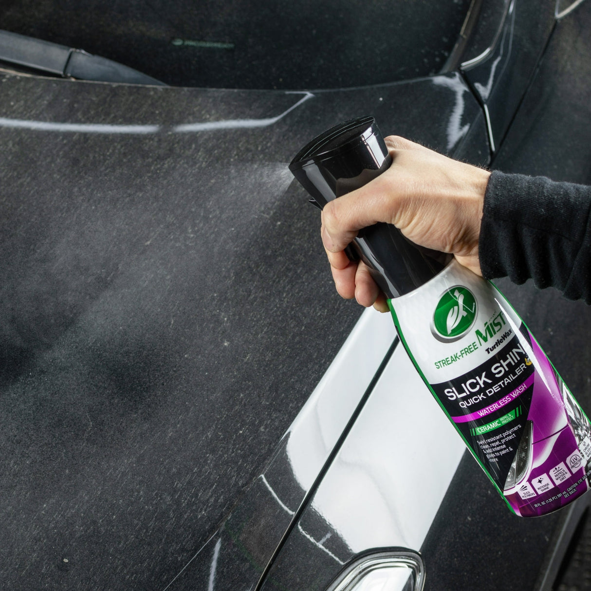 بخاخ غسول للسيارة بدون ماء سليك شاين كويك ديتيلر من تيرتل واكس - 591 مل