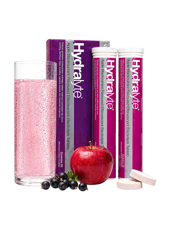 Hydralyte Effervescent Tablets, Apple & Blackcurrant Flavor - 40 Tablets