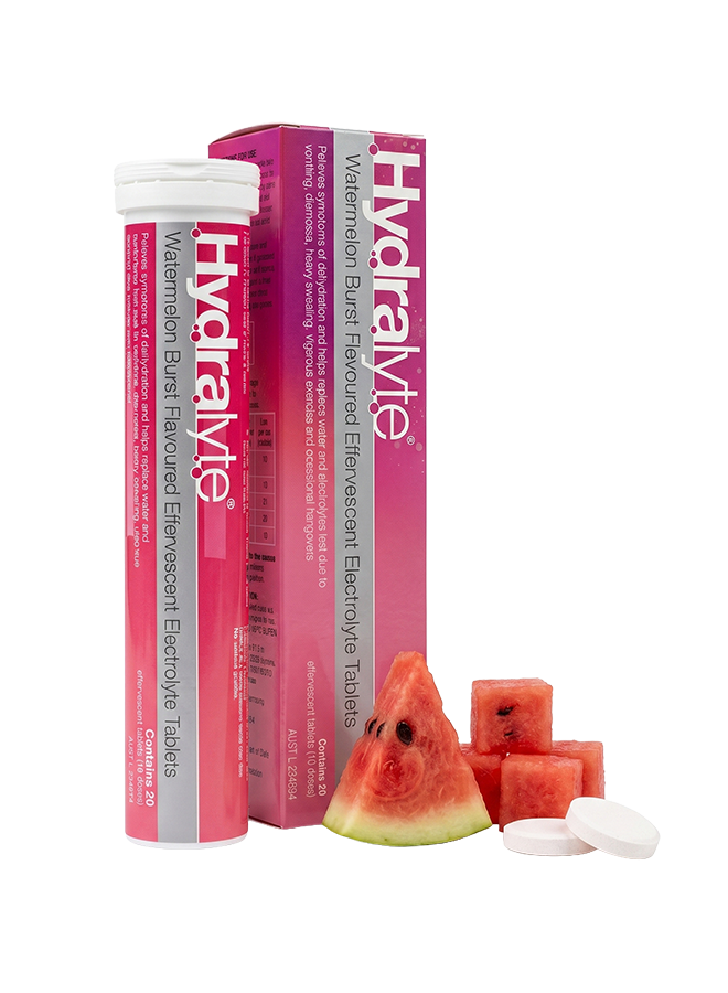 Hydralyte Electrolyte Effervescent Tablets – Watermelon Crush – 20 Tablets
