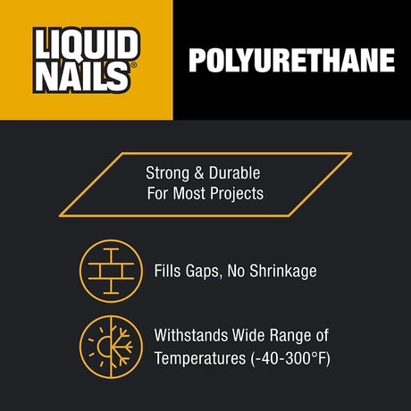 Liquid Nails Polyurethane Adhesive, 10 oz, Tan