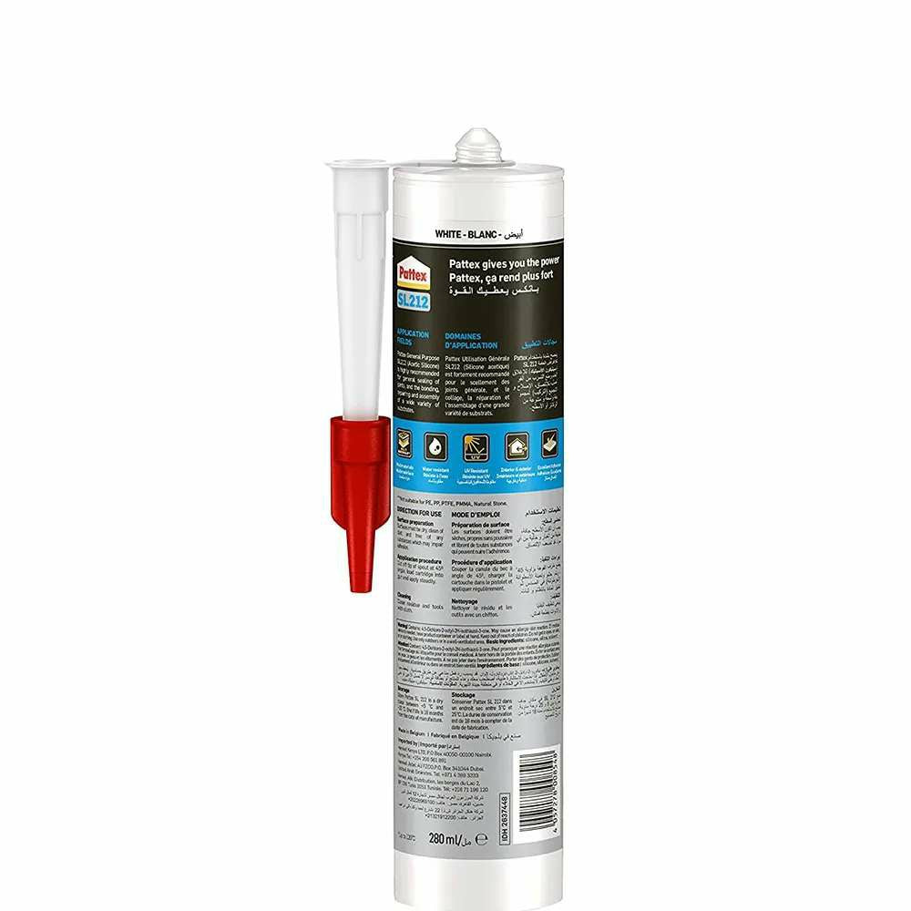 Pattex GP SL212 Silicone Sealant, 280ml