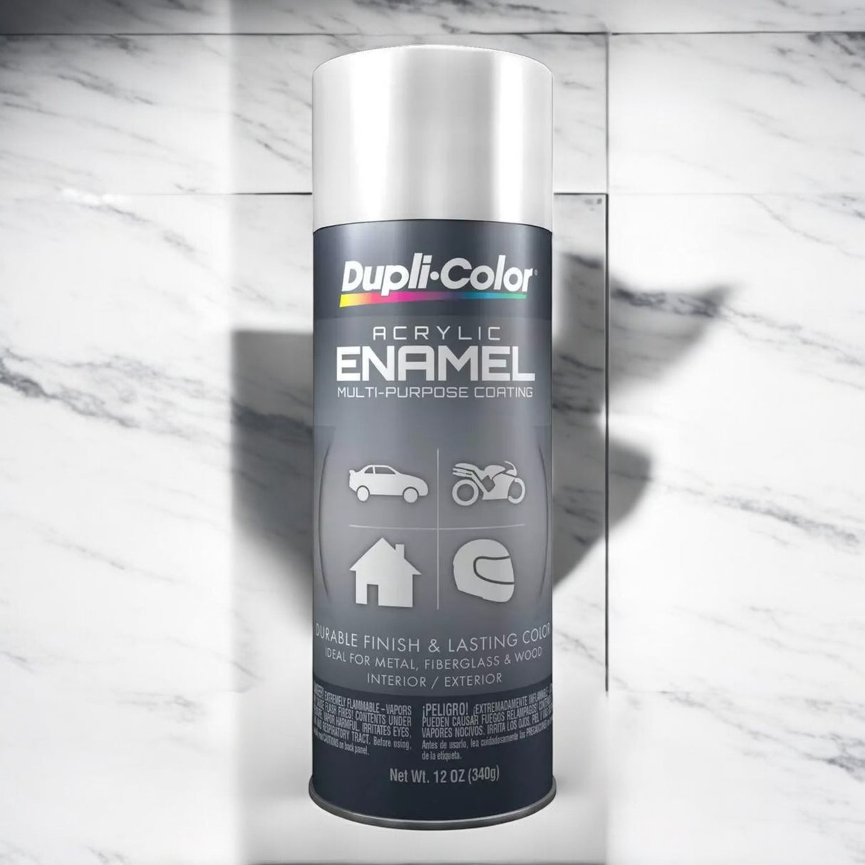 بخاخ طلاء لامع دوبلي كولر، 340 جرام - أبيض-2