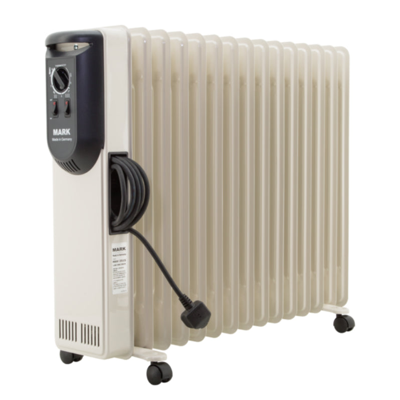 دفاية زيت كهربائية صديقة للبيئة مارك، 2500 واط، 15 ريشة، كريم - MAV-2515-2