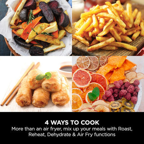 قلاية هوائية نينجا، 3.8 لتر، 1550 واط، رمادي وأسود - AF100-2