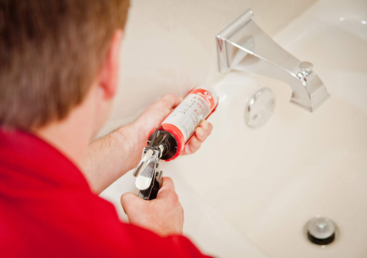 معجون سيليكون من ريد ديفل، 9 أونصة، متوافق مع المطبخ والحمام، شفاف