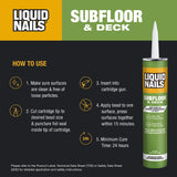 Liquid Nails Latex Based Adhesive, 28 oz, Floor and Surface Compatible, White
