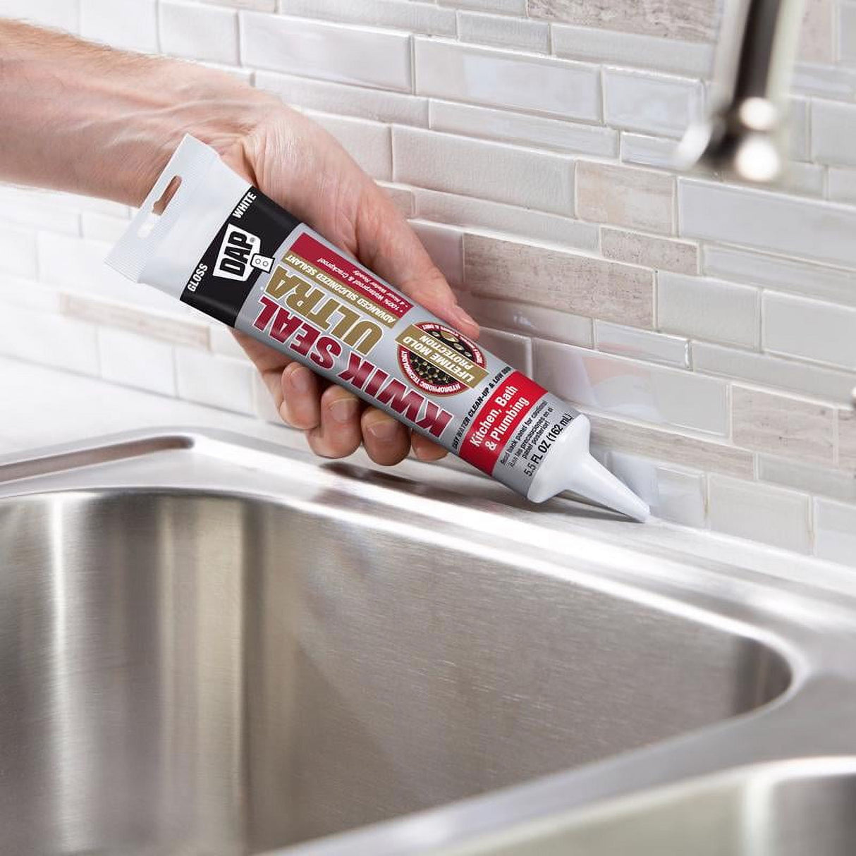 Dab Silicone Sealant, 5.5 oz, Biscuit