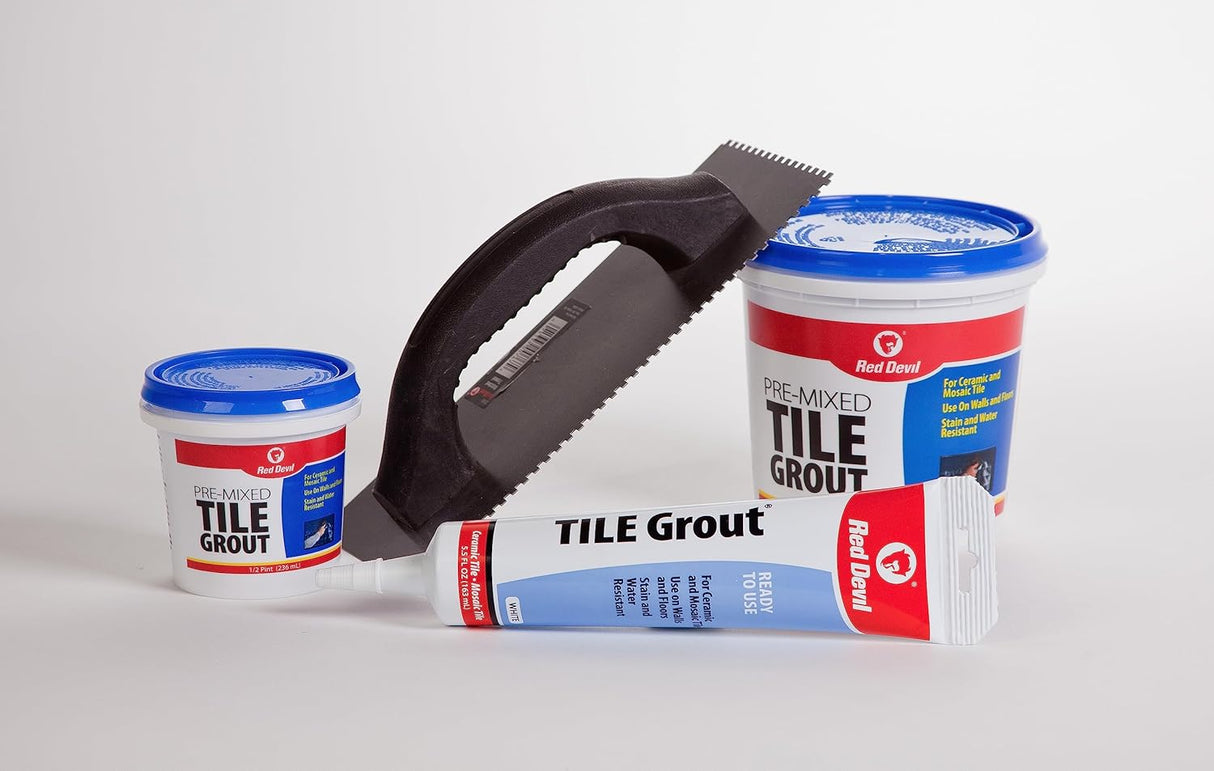 طلاء بلاط من الأكريليك اللاتكس من ريد ديفل، 1/2 باينت، أبيض