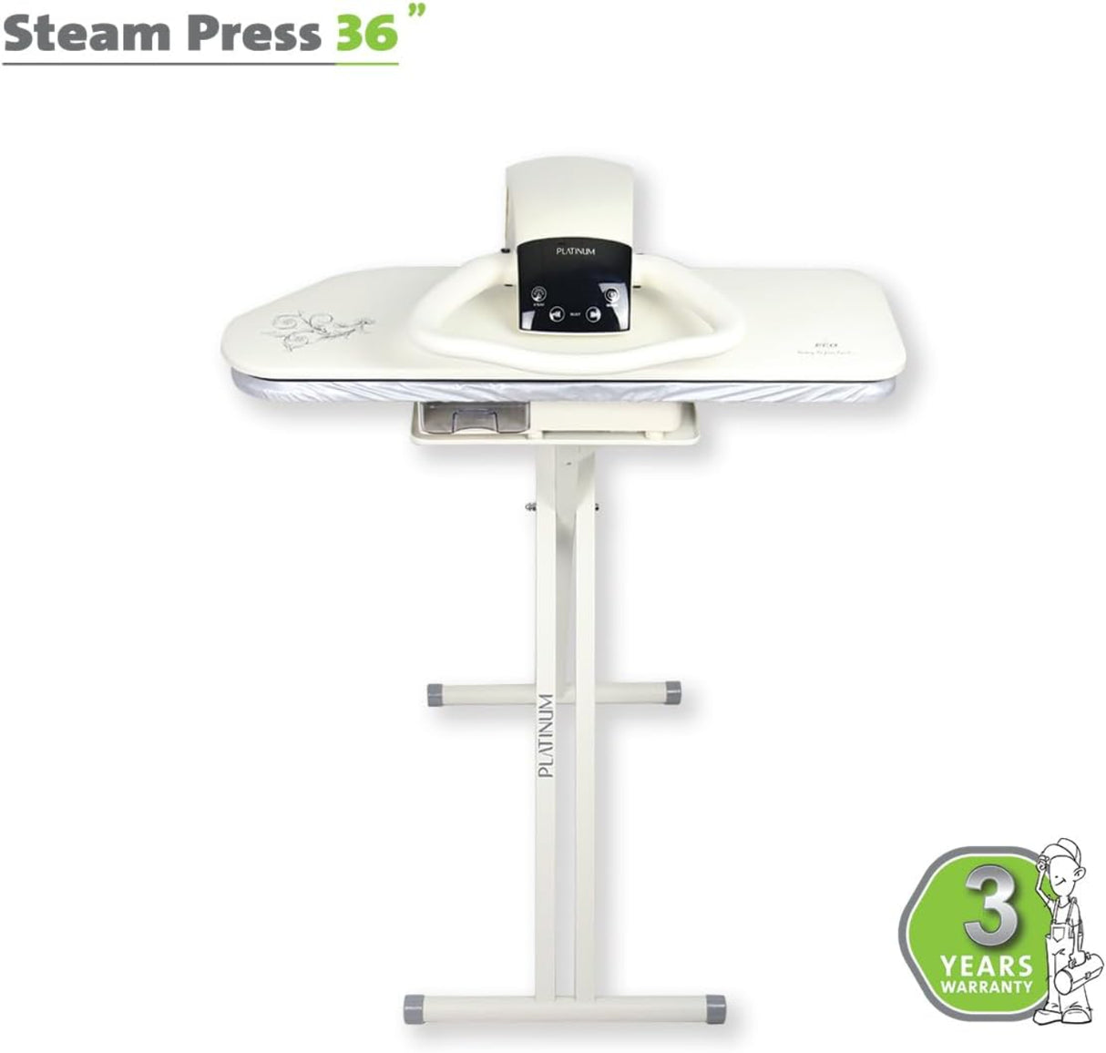 مكواة بخار بلاتينيوم قائمة 36 بوصة 2200 واط - أبيض-4