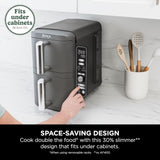 قلاية هوائية نينجا مزدوجة الأدراج، 9.5 لتر - أسود-4