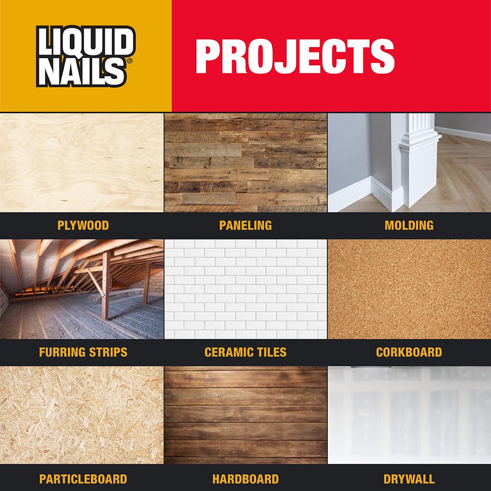 Liquid Nails Latex Based Construction Adhesive, 10 oz, Off White