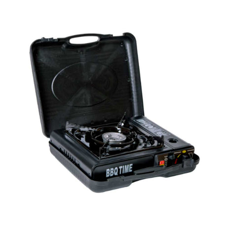 BARBECUE TIME SINGLE BURNER PORTABLE CAMPING GAS STOVE BLACK