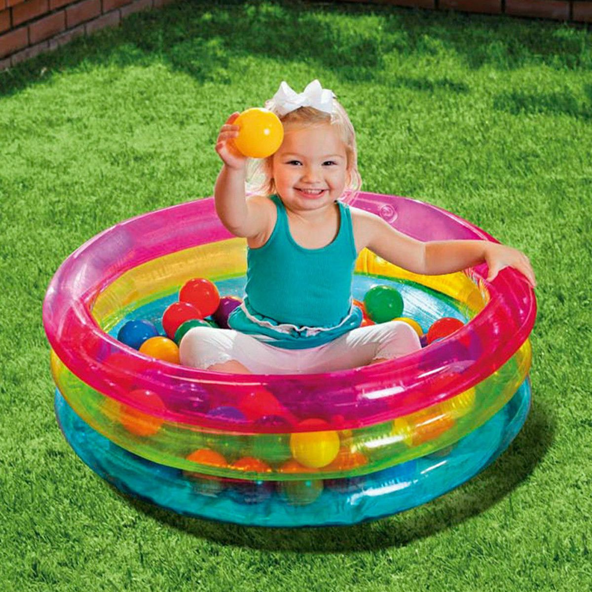 Intex Classic Baby Ball Game, 3 Rings, Multicolor - INT48674
