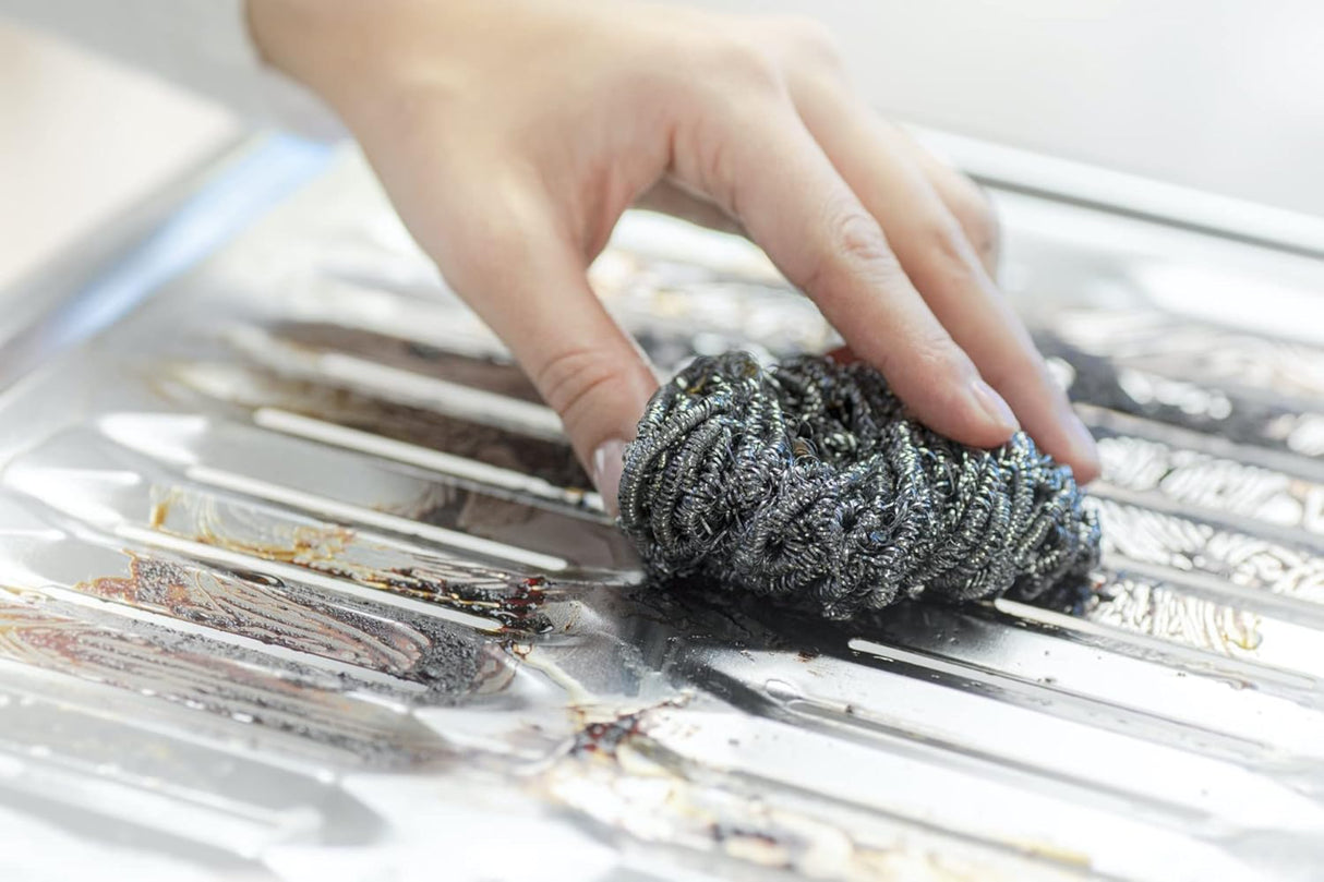 مجموعة اسفنجة سكوتش برايت فولاذية قطعتين - فضي-6