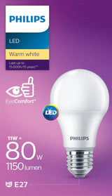 Philips LED Energy Saving Bulb E27 Base, Philips 680 Lumens, Philips 7W, Philips 3000K, Philips 230V, PHI-929002298984 - Warm White