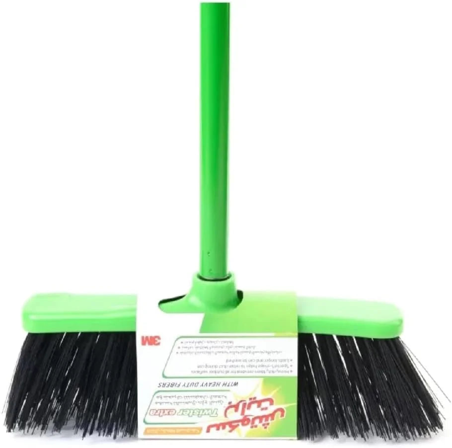 Scotch-Brite Twister Extra Outdoor Broom with Stick – Green & Black