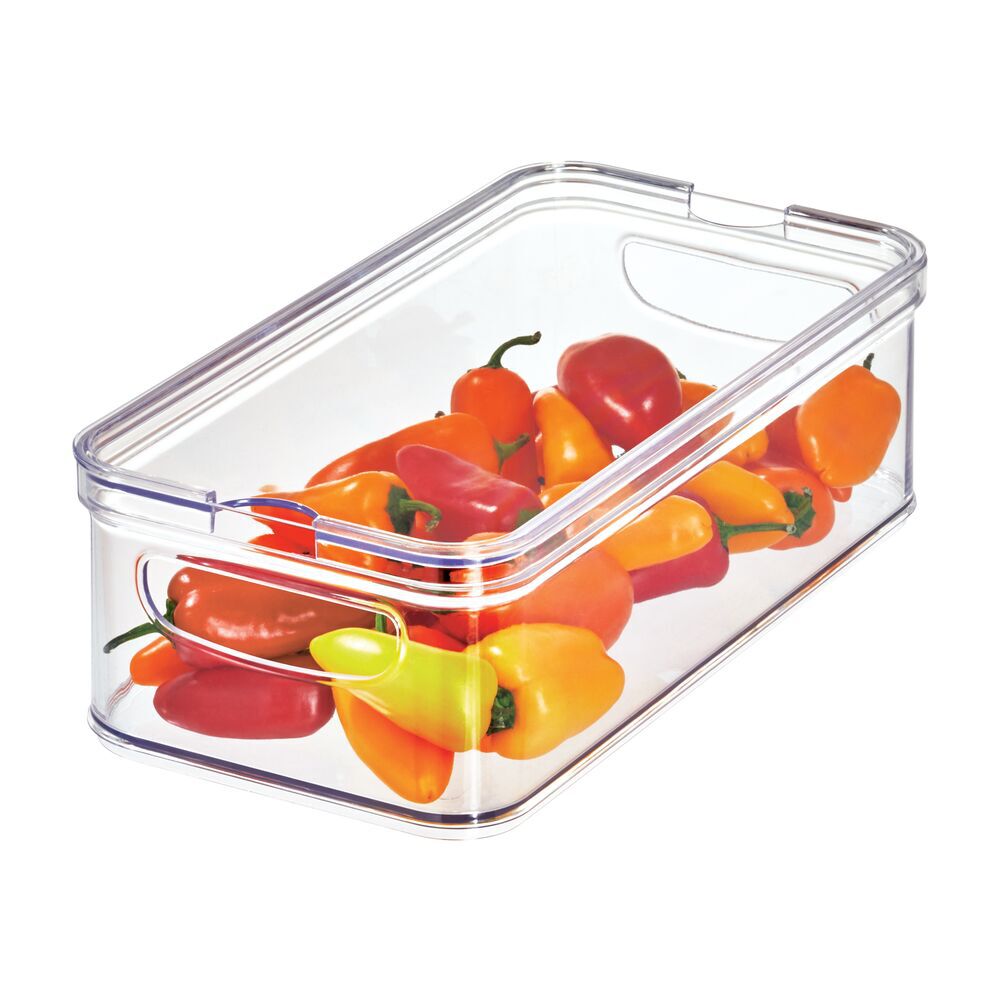 iDesign Plastic Fridge Organizer, 6" x 12", Clear