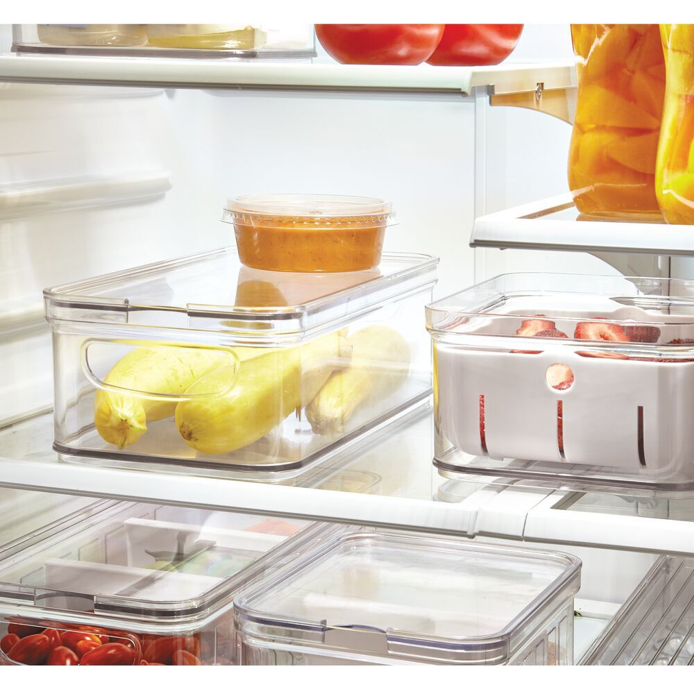iDesign Plastic Fridge Organizer, 6" x 12", Clear