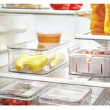 iDesign Plastic Fridge Organizer, 6" x 12", Clear