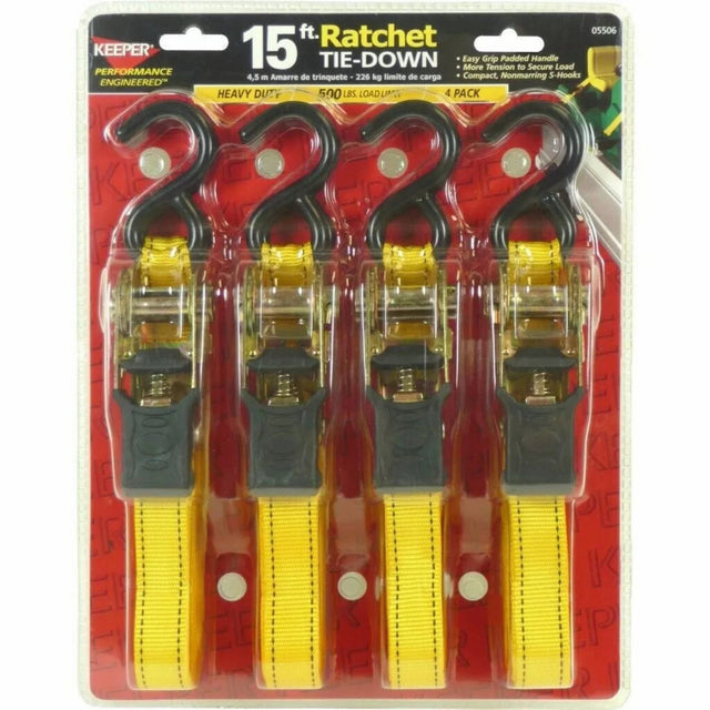 keeper-performance-engineer-ratchet-tie-down-strap-15-ft-4-pieces-yellow