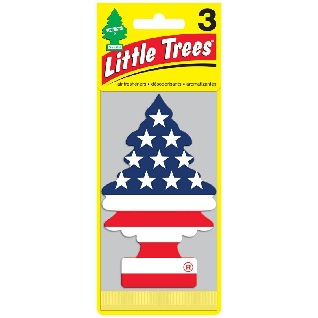 American Flag Car Air Freshener Vanilla Scent 3 Pk.