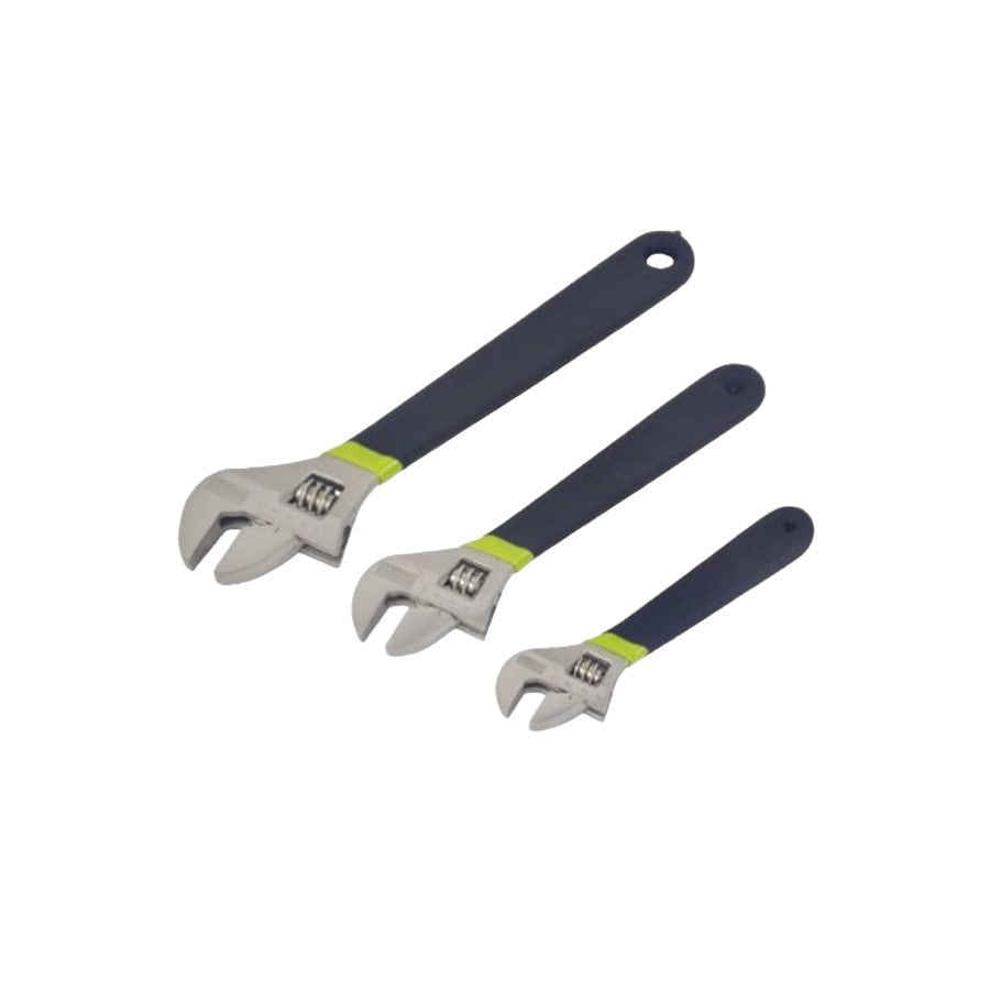 Master Mechanic 3 Piece Adjustable Wrench Set 6", 8", 10"