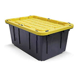 Maverick Heavy Duty Plastic Storage Box, Black and Yellow