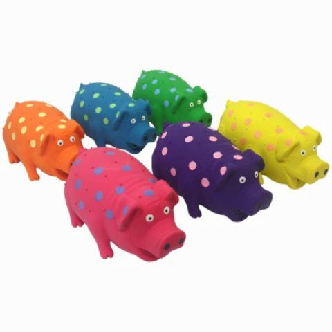 Multi Pet 3 Piece Pig Dot Dog Toy Assorted Colors